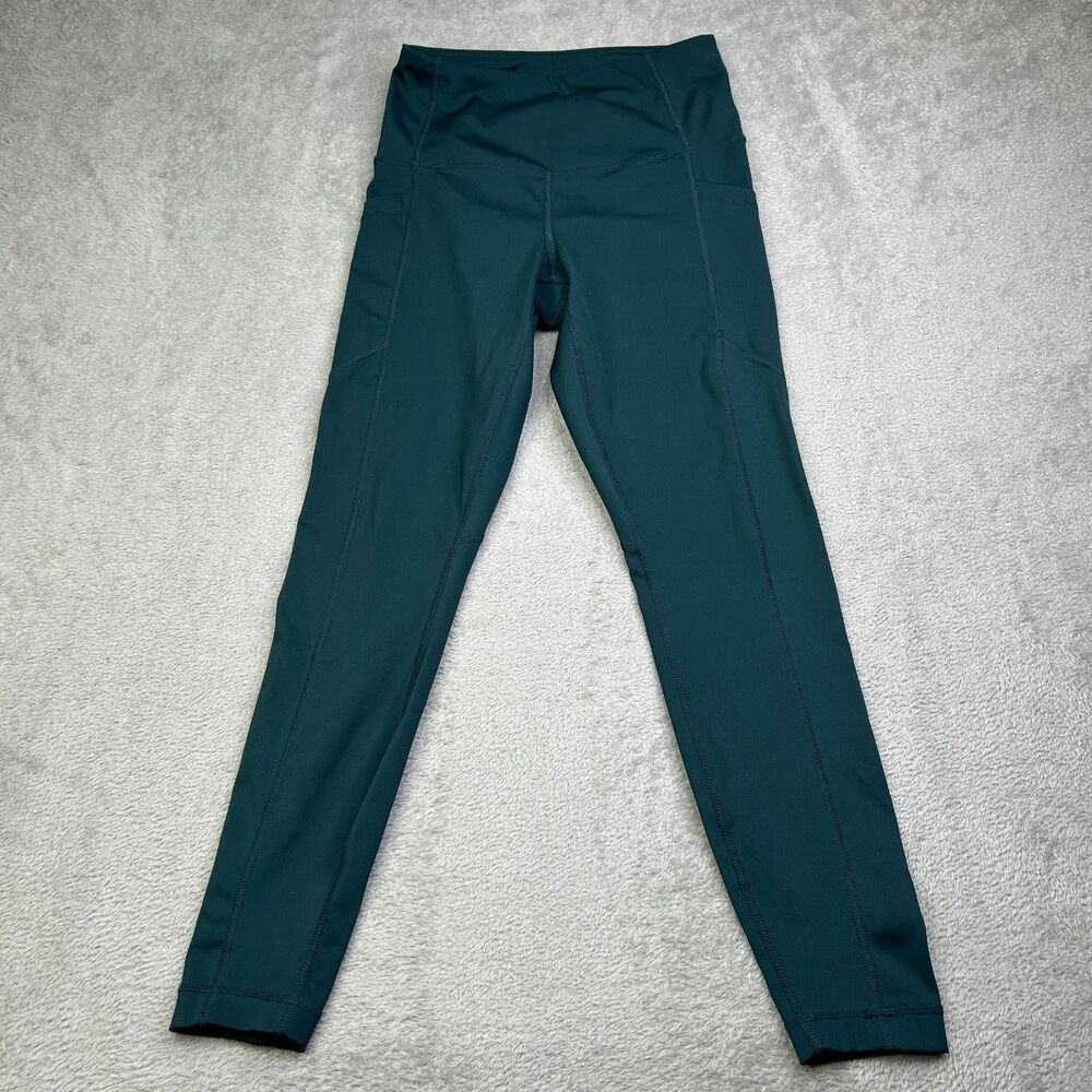 90 Degrees By Reflex Athletic Leggings Womens Small Green Stretch Yoga Wear